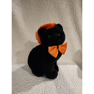 Vintage 2000's ToysRus Animal Alley black cat witch Halloween Y2K